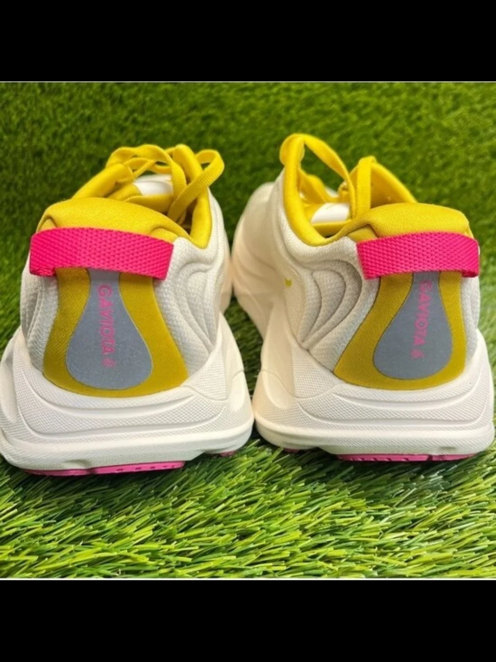HOKA Gaviota 6 Women's White & Yellow Athletic Shoes 9.5D.  Sugg Retail $180.